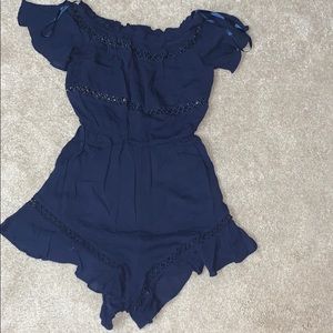 Princess Polly Off the Shoulder Crochet  Romper